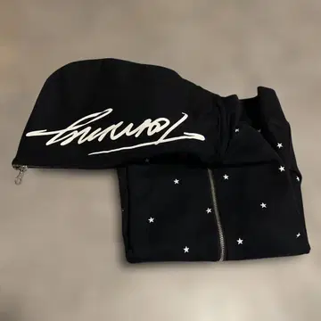 타미힐피거 별 패턴 블랙 후드티