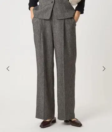 그린 레이블 릴랙싱 멜란지 트윌 팬츠 블랙 38