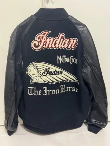 Indian Motorcycle 바시티 자켓 천연 가죽 size40