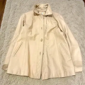 베이지 가죽 자켓 빈티지 L 사이즈