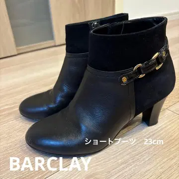 BARCRAY 블랙 가죽과 스웨이드의 부티 일본제 숏부츠