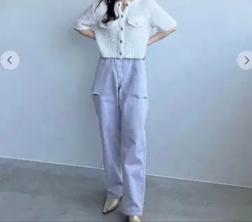 COCO DEAL 리메이크 허리 슬릿 데님 라벤더 사이즈 1 완판템