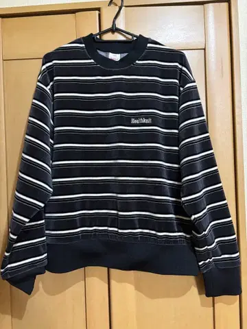 Healthknit 스트라이프 크루넥 트레이닝복