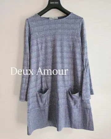 DEUX AMOUR 기모 니트 원피스 튜닉 글렌체크 하운드투스