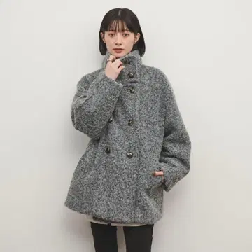 shelly island 2WAY 샤기 미들 코트