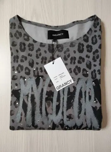 [ GRANCY ] 올 패턴 큐빅 그래픽 롱T 그레이 S 사이즈