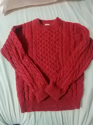 L.L.Bean 케이블 니트 스웨터 S-REG 레드