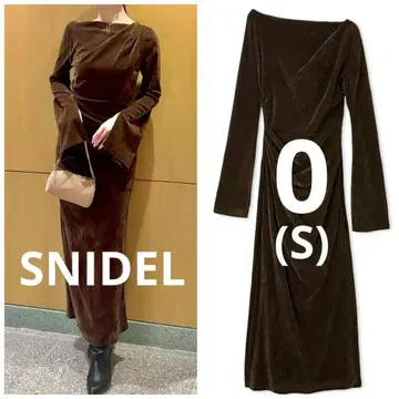 SNIDEL 스나이델 플로키 벨로아 드레이프 드레스 BRW 0 새상품