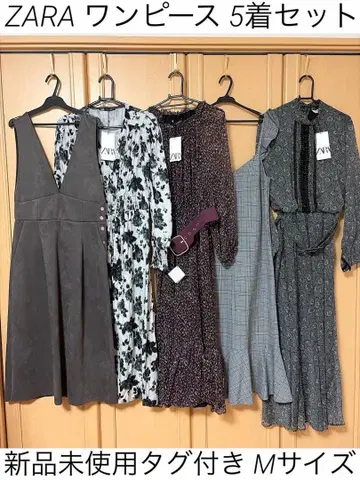 [ 미사용 새상품 ] ZARA 원피스 5벌 세트 M 플라워 드레스