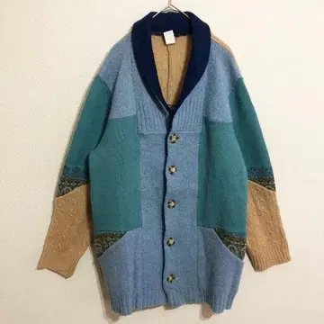 prelove 핸드컷 케이블 울 니트 스웨터 가디건