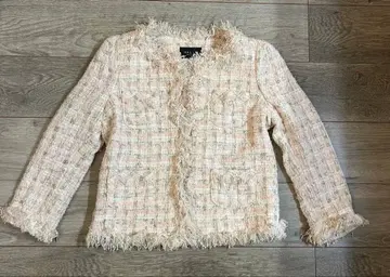 MALIN 트위드 노카라 자켓