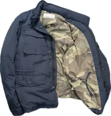 BEAMS+ M65 다운 자켓 L 카모플라쥬 라이너 인 후드