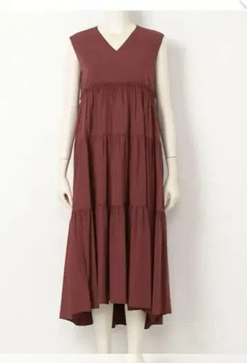 미라 오웬 V넥 롱테일 티어드 원피스