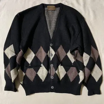 다이아몬드 패턴 가디건 프리 사이즈 모 100%