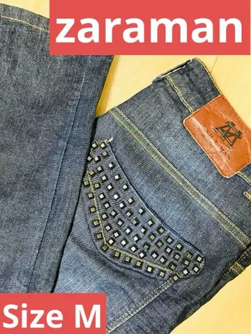 ZARA MAN 스터드 장식 다크 블루 데님