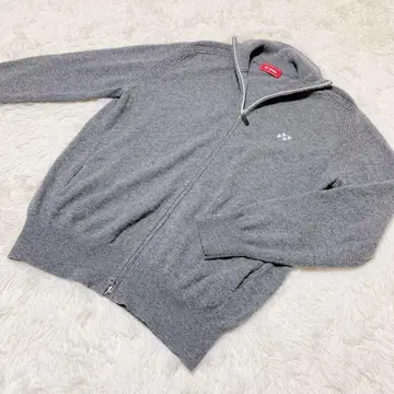 [최고급 캐시미어 100%] 요넥스 집업 니트 스웨터 L 그레이