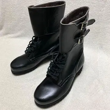 컴뱃 부츠 밀리터리 레이스업 사이드 벨트 가죽