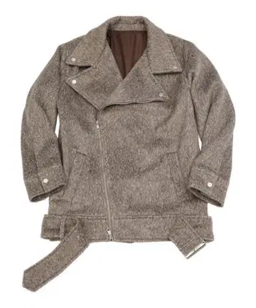 울 혼방 브라운 라이더 자켓