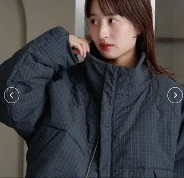 카스타네 체크 충전솜 리버서블 아우터