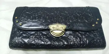 ANNA SUI 네이비 컬러 가죽 가마구치 장지갑