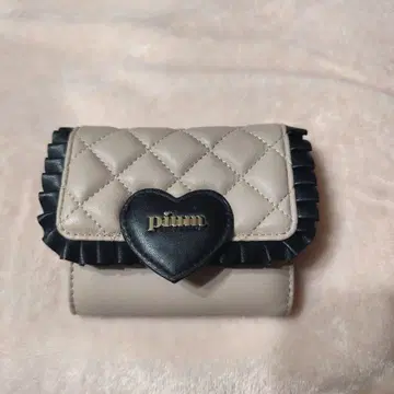 pium 하트 퀼팅 미니 지갑