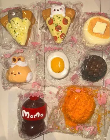 MOMO 스퀴즈 묶음 판매 오뎅 스콘 피자 튀김 초밥 레어
