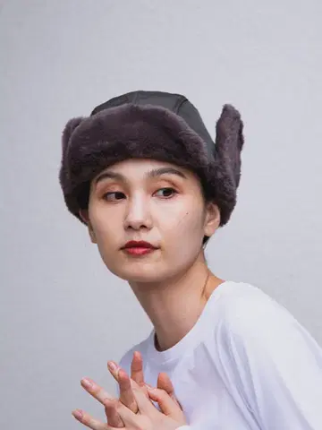 KIJIMA TAKAYUKI 키지마타카유키 퍼 플라이트 캡 그레이