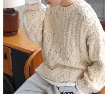 패치워크 케이블 니트