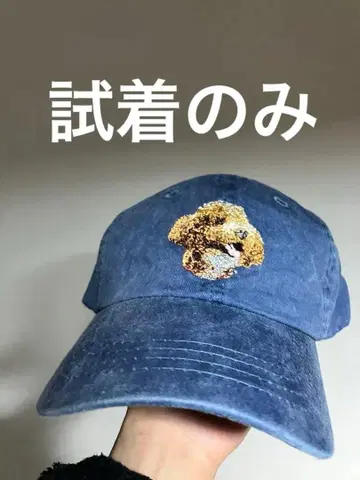 그레이 토이 푸들 자수 캡 블루 시착만 한 상품