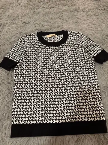 MICHAEL KORS 반팔 니트 XS 블랙/화이트
