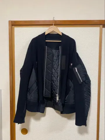 Sacai 니트 절개 나일론 봄버 자켓 3