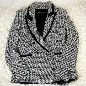 오버 사이즈 ZARA 트위드 자켓 골드 버튼