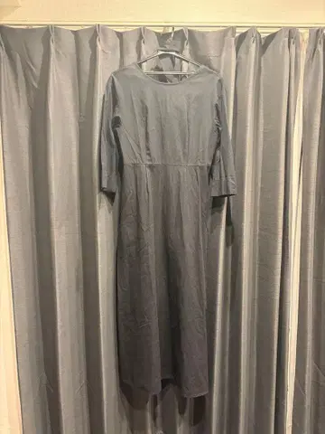 메종 드 리퍼 7부 소매 롱 원피스 블랙