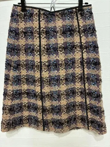 TOMORROWLAND 체크 무늬 트위드 스커트 38