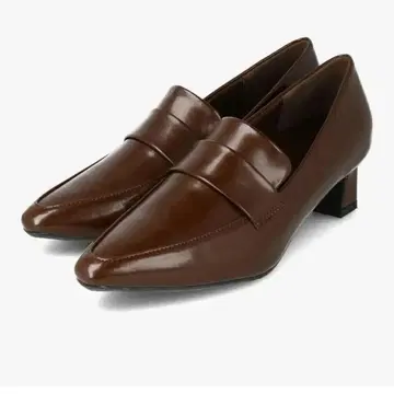 브라운 5cm 힐 로퍼