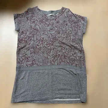 꽃무늬 그레이 반팔 튜닉 L 사이즈