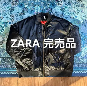ZARA MAN MA-1 플라이트 자켓 블랙 새틴