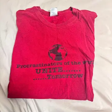 길단 아메카지 구제 의류 티셔츠 빨간색 XL