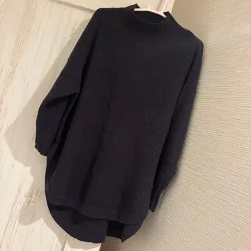 슬로브 이에나 네이비 하이넥 니트