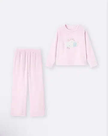 헬로키티 플리스 룸웨어 세트 핑크