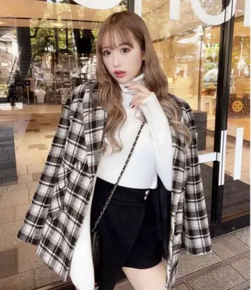 cherimi 체크 무늬 테일러드 자켓