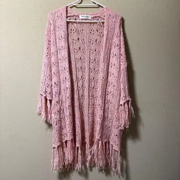 프린지 가디건 핑크 M