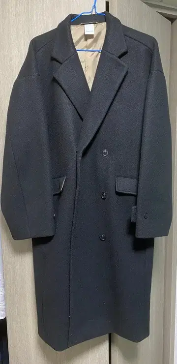 Casper John 블랙 더블 브레스트 코트