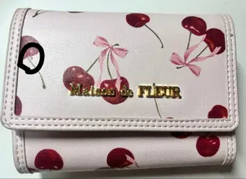 메종 드 플뢰르 체리 체리 패턴 지갑