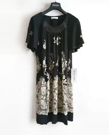 Arte Soie 알테소와 레이스 패턴 원피스 9호 블랙 x 베이지 M