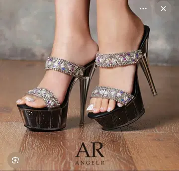 ANGELR 블랙 하이힐 펌프스 15cm