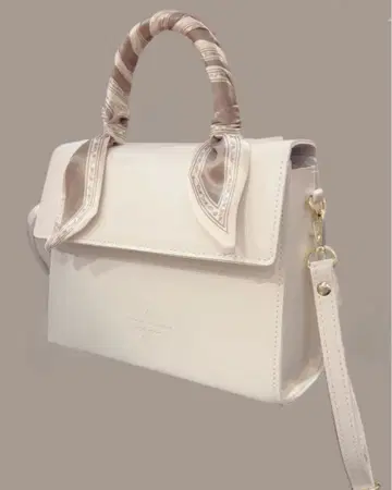 숄더 핸드백 세련된 스카프 스카프백 인조 가죽 아이보리