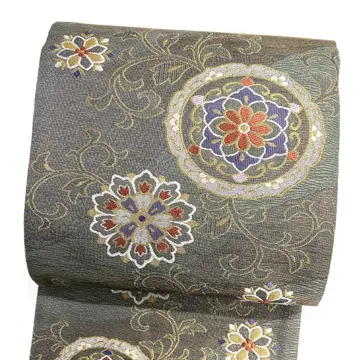 미착용 후쿠로 오비 화문 경이문 당초 금실 기모노 122b d ms