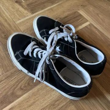 컨버스 원스타 스웨이드 스니커즈 블랙 24cm