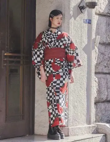 쥬에티 jouetie 로즈 체커 세퍼레이트 유카타 오비 없음